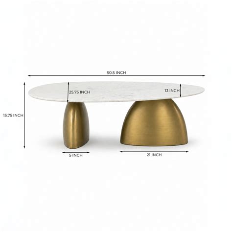 Buy Arlo Aluminum Coffee Table with Marble Online