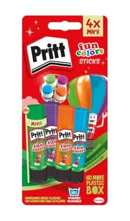 Pritt Rainbow Coloured Glue Sticks, Safe&Child-Friendly Glue for Arts ...