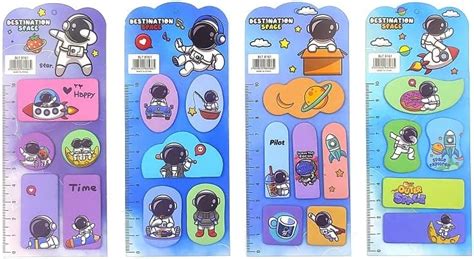 Shopaholic Cute Sticky Notes for Study, Girls, Kids - Astronaut (Set of ...