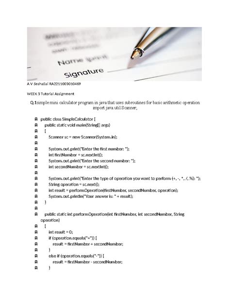 APP TUT 3 - NOTES - A V SeshaSai RA WEEK 3 Tutorial Assignment Q mini ...