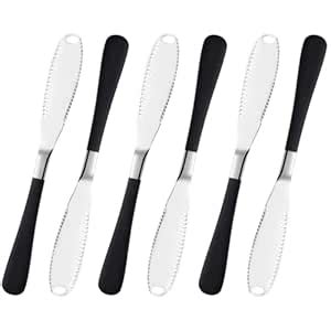Buy DLEST Stainless Steel Butter Spreader Knife Serrated Edge and ...