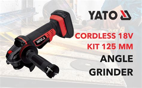 Yato YT-82826 Cordless Angle Grinder 18V Kit 125mm Angle Grinder ...