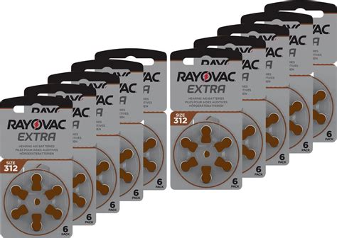 RAYOVAC Extra Advanced with Active Core Technology 312 Hearing Aid Batteries 60 Pieces: Amazon ...
