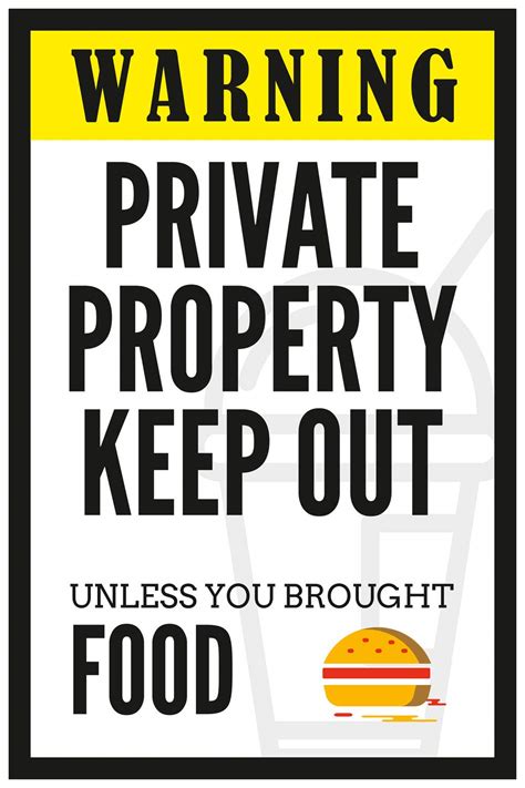 Inephos Warning Private Property Funny Laminated Print Poster (Vinyl ...