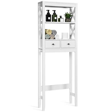 Buy COSTWAY Over The Toilet Storage Rack, X-Frame Freestanding Washing ...