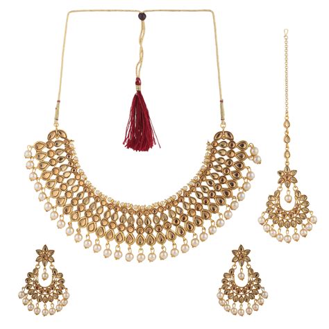 Buy Anika's Creations Gold Plated Traditional Kundan Ethnic Choker ...