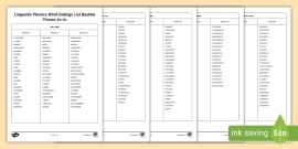 Linguistic Phonics Word List Booklet Phases 3a-4c - Twinkl