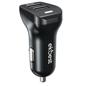 Ekbest [Car Combo]-15 Watt Car Charger + 5 Feet 3in1 USB Cable for ...