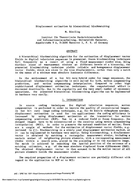 Bierling 1988 - no use i just uploaded - Displacement estimation by ...