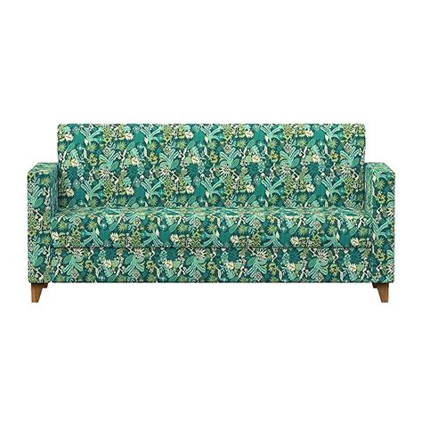 Chumbak Modern Couch - Tropical Ikkat (3 Seater Sofa, Sheesham Wood ...