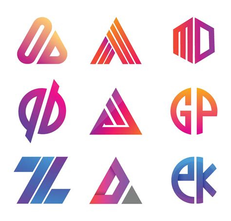 Creative Business Modern Letter Collection, Set Of Abstract Initial ...