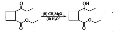 xrightarrow[+H2O] text1 mole CH3-Mg-X ? The product is