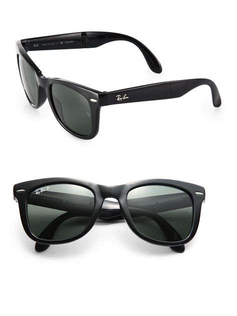Ray-ban Folding Square Wayfarer Sunglasses in Black | Lyst