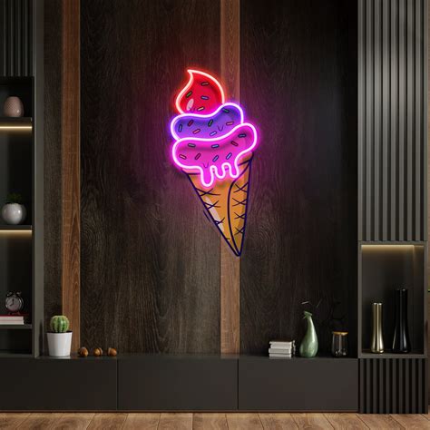 Ice Cream Cone Cartoon Artwork Led Neon Sign Light – The MB Store