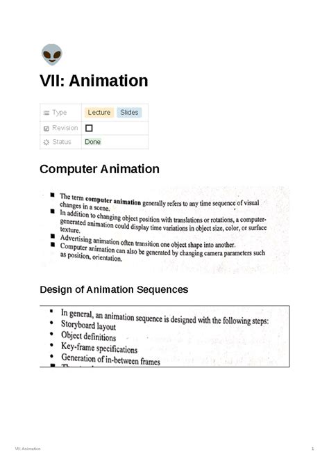 Module 7- Animation - 👽 VII: Animation Type Lecture Slides Revision ...