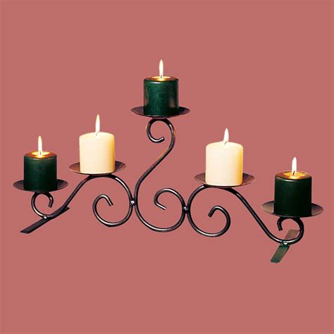 Candle Holders Black Wrought Iron 10"H