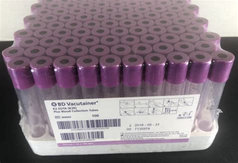 Buy BD Vacutainer K2 EDTA 10ml Blood Collection 100 Tubes - K2E Sealed ...