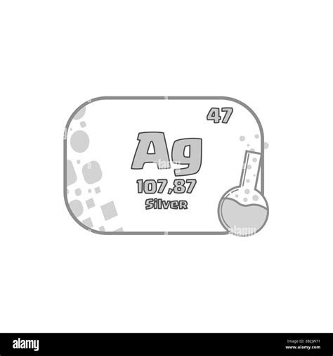 Silver element icon. Number forty seven. Vector Ag symbol. Periodic ...