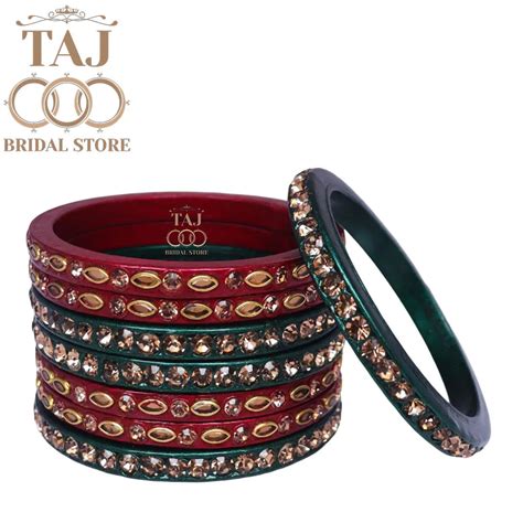 Marwadi Short Lac Chura With Beautiful White Stone And Kundan Design ...