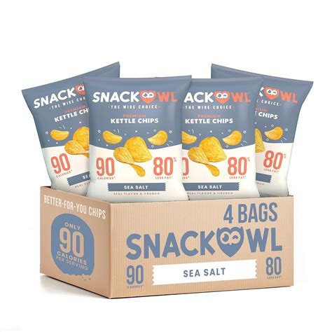 Amazon.com: Snack Owl Low Calorie Chips - 4, 5oz Bags of Vegan, Plant ...