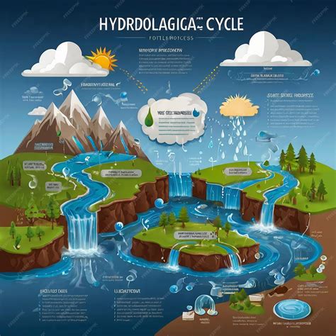 The hydrological cycle process visually for learning course water ...