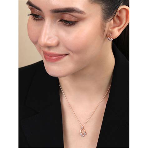 Blossom Art Rose Gold Plated 925 Sterling Silver Jewelry Set – Zavya