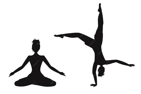 Premium Vector | Yoga silhouettes poses