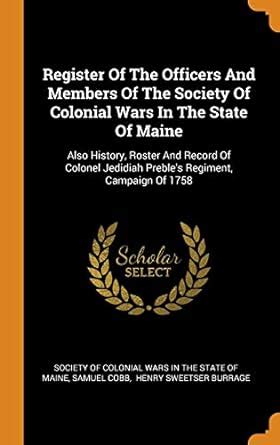 Buy Register Of The Officers And Members Of The Society Of Colonial ...