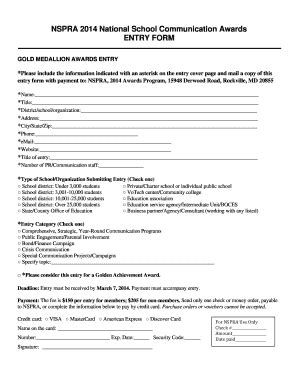 Fillable Online nspra 2014 National School Communications Awards Entry ...