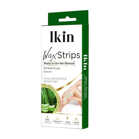 Ikin Instant Wax Strip with Aloe Vera For Dry Skin - 8 strips | Long ...