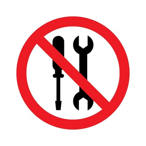 No maintenance symbol vector | Premium Vector