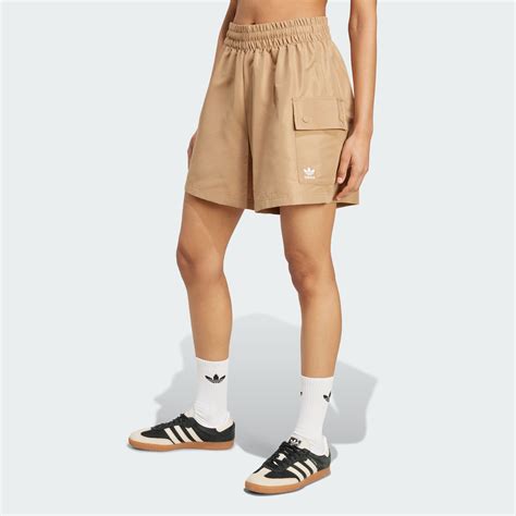adidas Essentials Woven High-Waist Cargo Shorts - Brown | adidas India