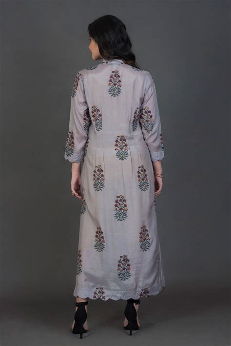 Scallop Printed Dart Maxi Dress – Vishnu