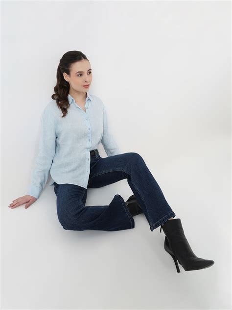 Buy Women Sky Slim Fit Oversized Shirt | Kraus Jeans