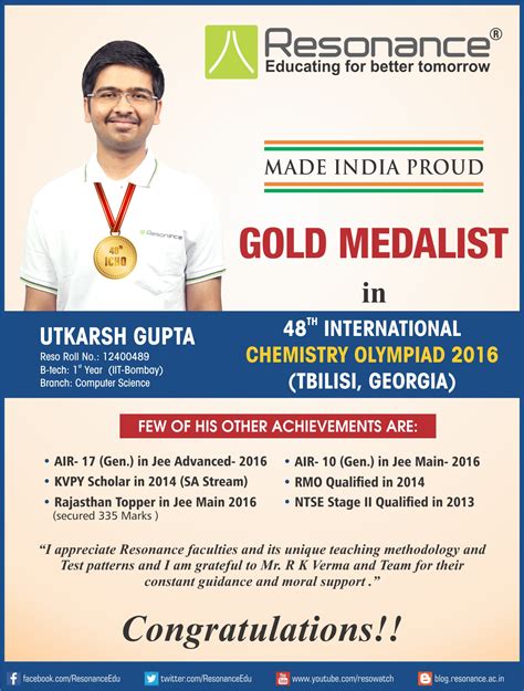 Gold Medalist ICHO - 2016