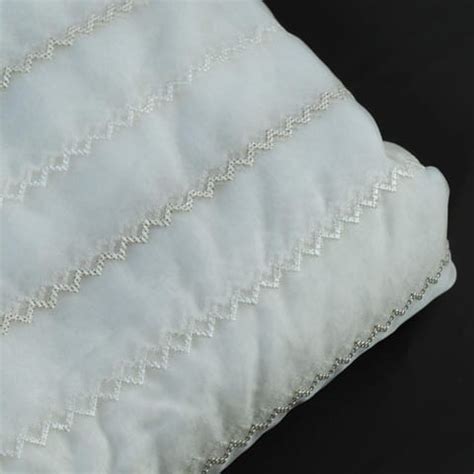 White Dyeable Organza ZigZag Embroidery