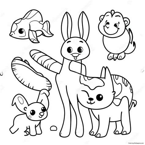 With Words Fun Animal Names Coloring Page (3261-2607)