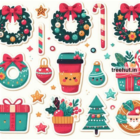 Cute Printable Christmas Wreath Stickers and 85 ways to Decorate with ...