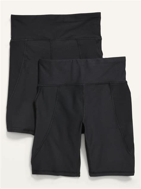 Ribbed Athletic Shorts Girls High Waisted Biker Shorts - Ribbed Cotton ...