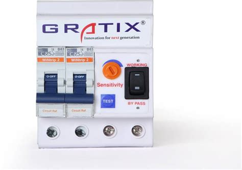Gratix 63 amp ELCB+MCB double pole 30 ma with ISI mark 4 MCB Price in ...