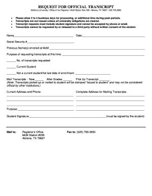 Fillable Online mcm WebRequest for Official Transcript - McMurry ...