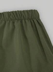 SHEIN Tween Girls' Casual Letter Print Short Sleeve Top And Cargo Pants ...