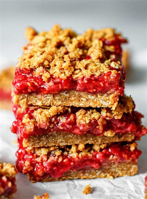 Healthy Raspberry Oatmeal Bars - All the Healthy Things