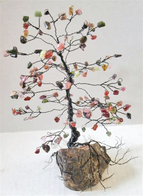 Multi TOURMALINE Pine Healing GEM TREE of Life Wire Sculpture | Etsy ...