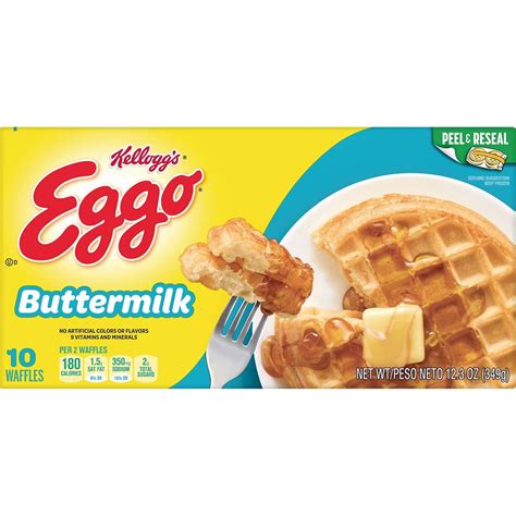 Buy Eggo Frozen Waffles, Frozen Breakfast, Resealable, Buttermilk, 12 ...