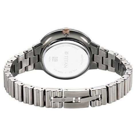 Buy Online Titan Aura Quartz Analog Purple Dial Stainless Steel Strap ...