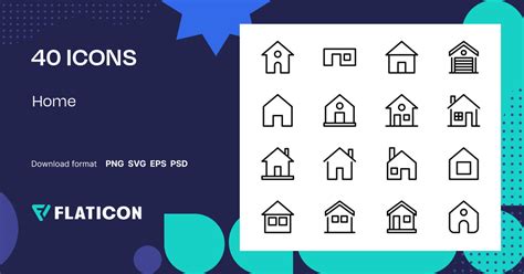 Home Icon Pack | Black outline | 40 .SVG Icons