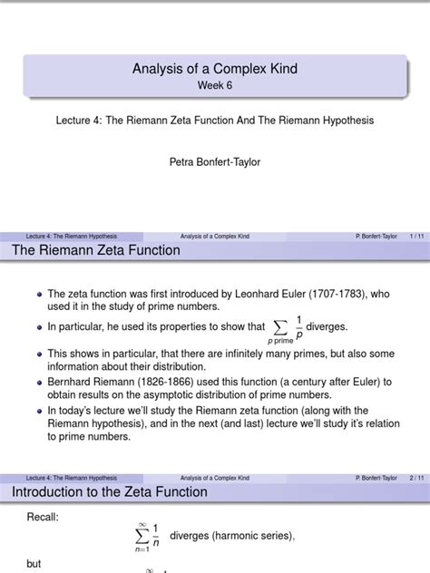 6.4 The Riemann Zeta Function and The Riemann Hypothesis PDF | PDF ...
