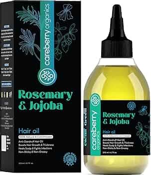 Careberry Organic Rosemary & Jojoba Hair Oil for Hair Growth & Dandruff ...