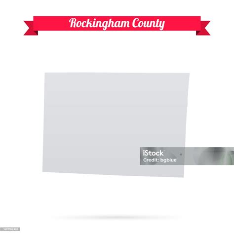 Rockingham County North Carolina Map On White Background With Red ...